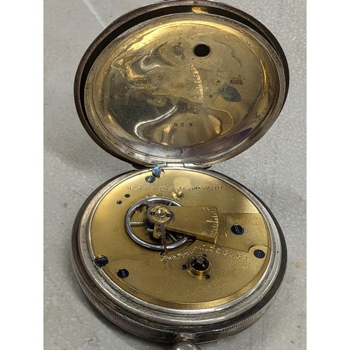 16 - 1882 Birmingham hallmarked silver case Waltham Watch co gents pocket watch missing glass and no key ... 