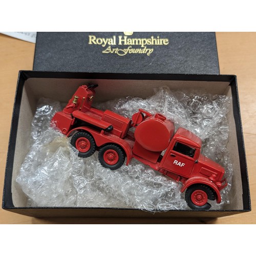 97 - 2 x Matchbox and 1 x Royal Hampshire model fire engines, all boxed