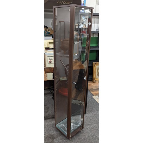 343 - 31 x 32.5 x 172.5 cm slimline display cabinet with light - 7 x glass shelves