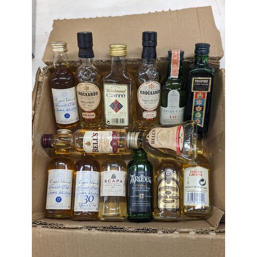 36 - 14 x unopened assorted Scotch whisky miniatures - some may have evaporated over time)