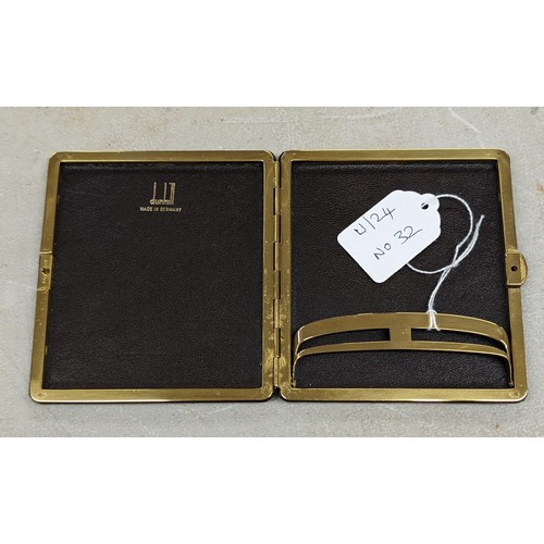 220 - Vintage leather and gilt Dunhill cigarette case
