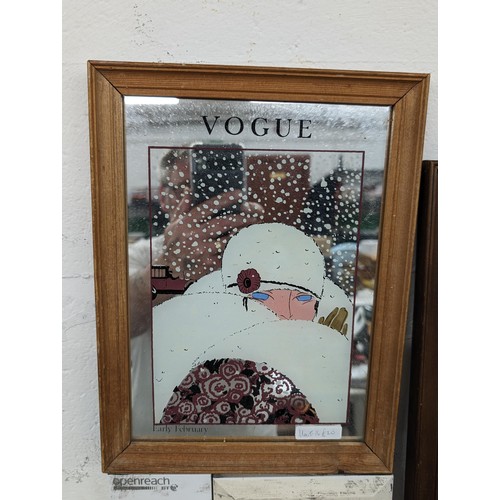325 - 43 x 34 cm framed Cadburys and 3 x other smaller vintage picture mirrors