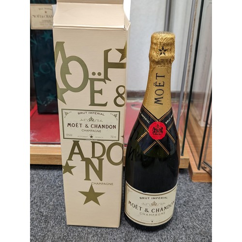 222 - Boxed and unopened 750 ml bottle of Moet & Chandon brut imperial champagne