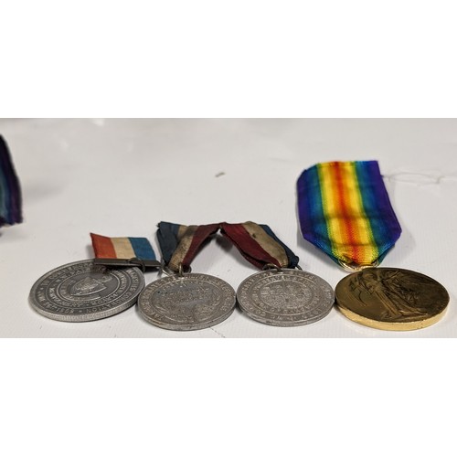 213 - Collection of assorted WWI & II medals plus others and some loose ribbons