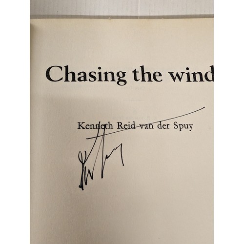 105 - Chasing the wind (Ink signed by author) - Major-General K Van Der Spuy, 261 page hard back book with... 