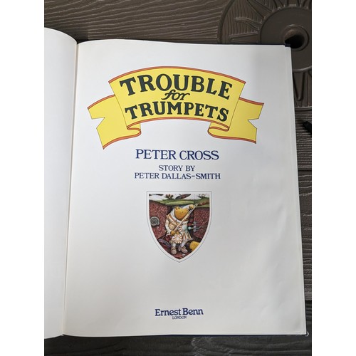 51 - 1982 first edition Trouble For Trumpets - Peter Cross, rare childs story book as found