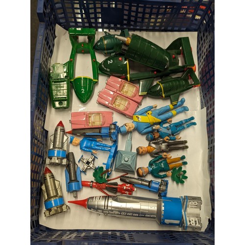 56 - Collection of Matchbox and other Thunderbirds figures, ships and cars etc