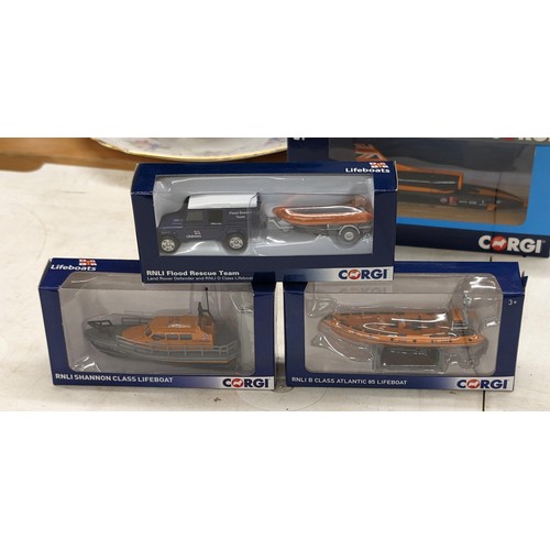 50 - 3 x boxed and mint Corgi RNLI related die cast boats/vehicles