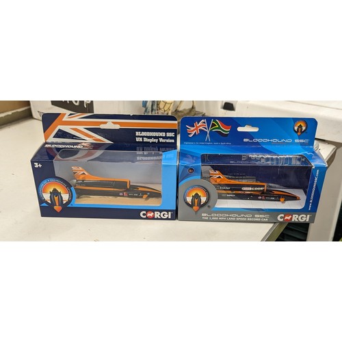 59 - 2 x boxed and mint Corgi Bloodhound SSC lnd speed record cars