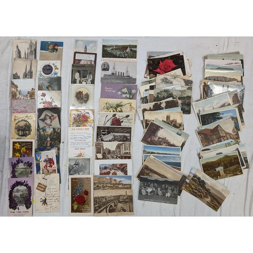 46 - Nice collection of 100 x assorted vintage post cards dating early 1900's onwards