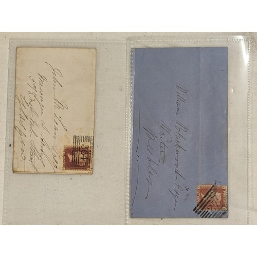 24 - 2 x old posted envelopes with penny red stamps