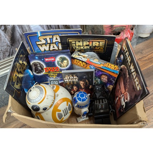 57 - Collection of assorted Star Wars toys, books and DVD etc