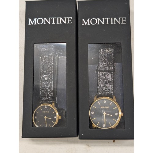 133 - Boxed as new Montine ladies and gents matching watches