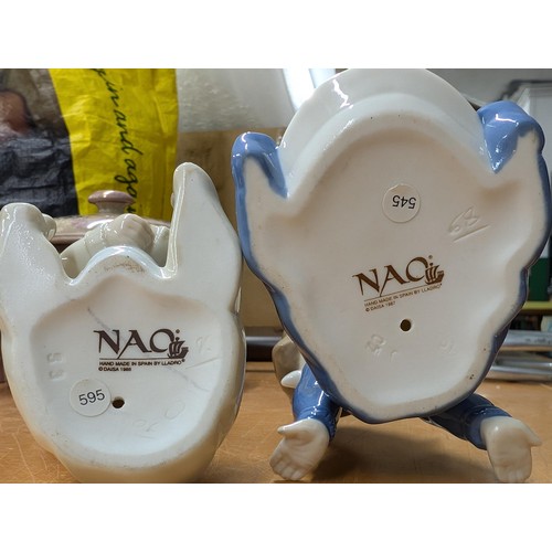58 - Nao numbers 545 & 595 figures - baby with bottle and baby with dish
