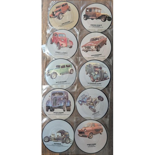 22 - Collection of 10 x Street Machine custom car picture disc vinyl records