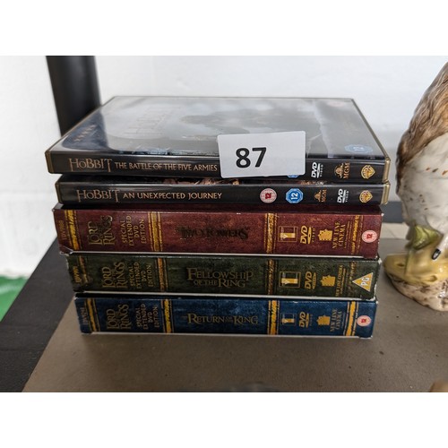 87 - Lord of the Rings special extended DVD edition trilogy plus The Hobbit battle of the five armies & a... 