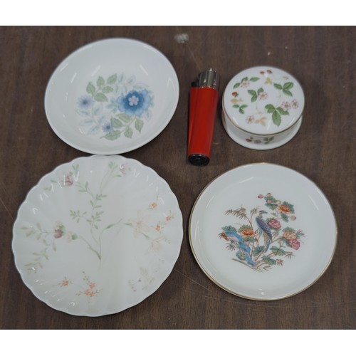 25 - Small collection of Wedgwood fine bone china items being 3 x pin dishes and small lidded trinket pot