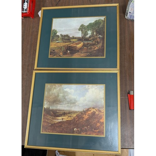 69 - Pair of 37 x 32 cm framed and mountain vintage prints after original John Constable paintings