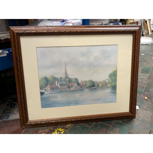 78 - Approximately 51.5 x 41.5 cm framed and mounted print after original pastel painting of Marlow by Ke... 