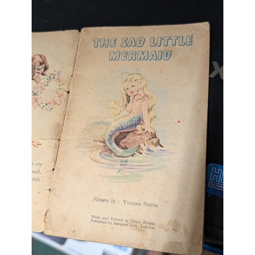 108 - Rare The Sad Little Mermaid pocket paper book with pictures by Yvonne Perrin and printed by Sampson ... 
