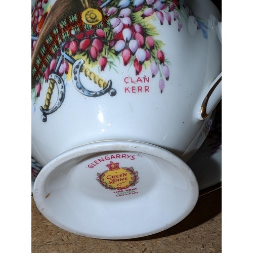 206 - Vintage Queen Anne bone china 'Glengarrys' cup and saucer & unstamped china cup, saucer and side pla... 