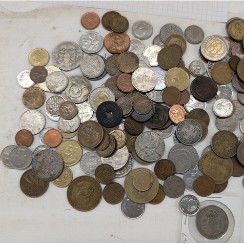 365 - Bundle of mostly foreign silver and copper coinage