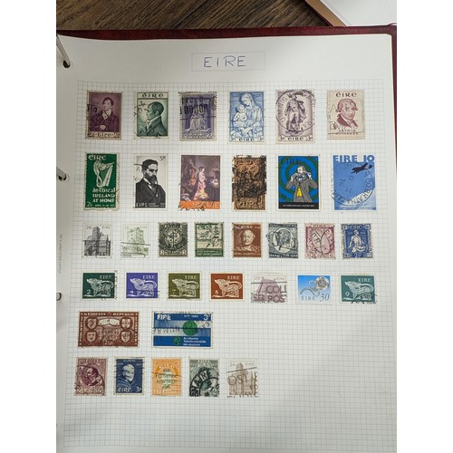 240 - 3 x world stamp albums with mostly full pages - too many to photograph