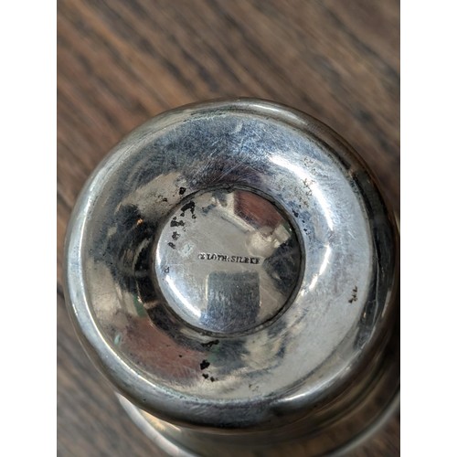 343 - Continental 800 silver beaker with engraved 1868 inscription - 39.6 gm