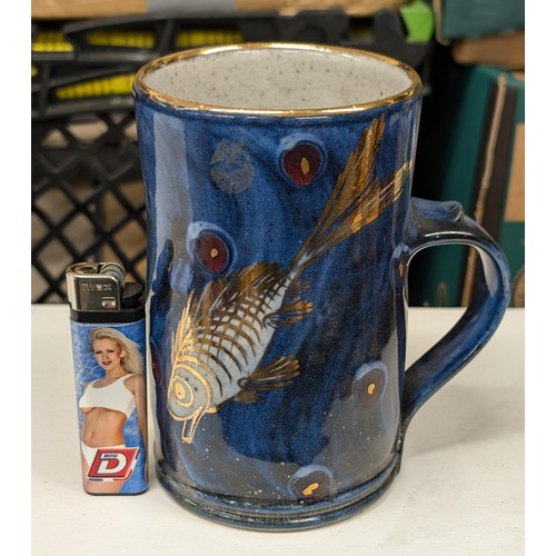 80 - 14 cm R. Goldsmith Selborne Pottery studio pottery fish mug