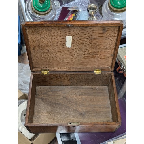 142 - Vintage oak writing box