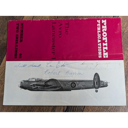 137 - 1960's Profile Publications Avro Lancaster booklet, signed on front by crew members and others - wit... 