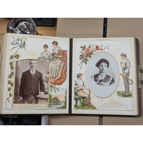 186 - Vintage 'the presentation song' photograph album with assorted photographs