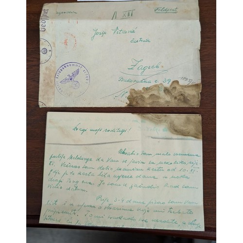 14 - 1942 WWII German field post with researched note