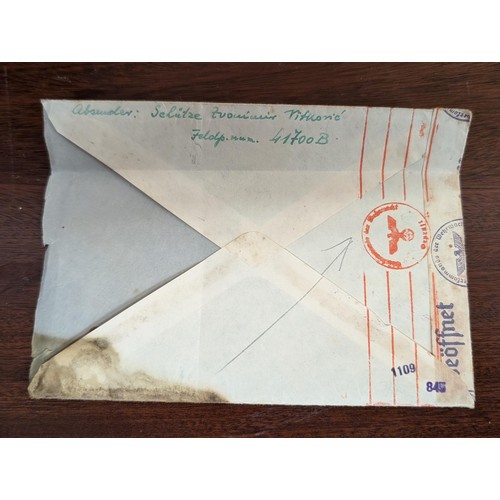 14 - 1942 WWII German field post with researched note