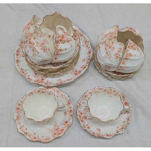 39 - 19th century heirloom tea set consisting of 10 x cups and biscuit saucers, 5 x normal saucers and ca... 