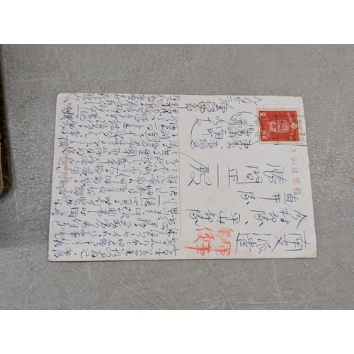 37 - 1940's Japanese postcard album full of mostly unwritten postcards - some written and posted with Jap... 