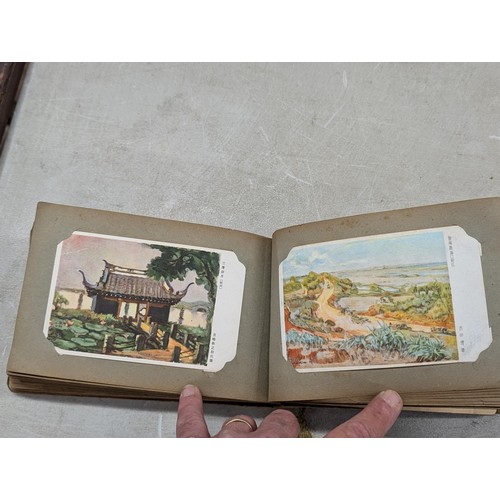 37 - 1940's Japanese postcard album full of mostly unwritten postcards - some written and posted with Jap... 