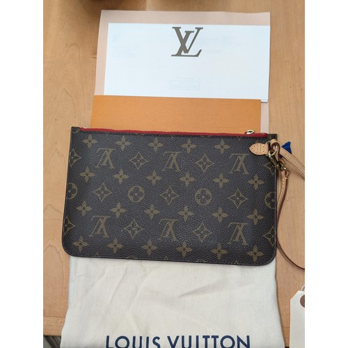 352 - Genuine Louis Vuitton monogram Neverfull pochette in cloth protector