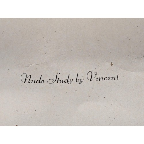 184 - 2 ft x 3 ft large Bernard Picture Co New York, nude female study print on thick paper titled nude st... 