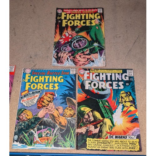 201 - 3 x original 1960s DC Comics our fighting forces comics in good condition