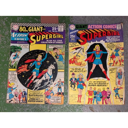 204 - 2 x original 1960s DC Comics Supergirl 80 page giant comics in good condition