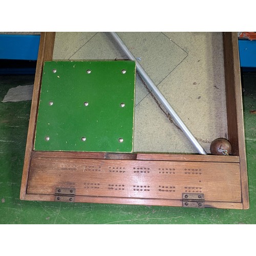 49 - 1940/50's vintage wooden bar skittles game with pegs