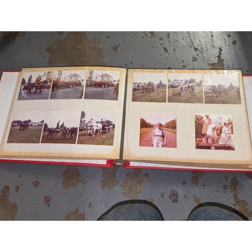 384 - 3 x vintage photograph albums with photographs including 1977 medal award confirmation letter and ev... 