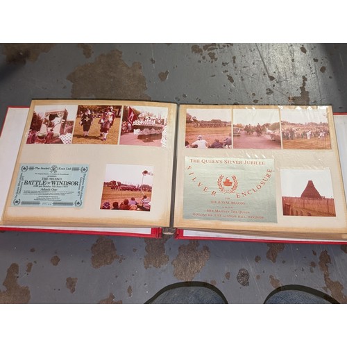 384 - 3 x vintage photograph albums with photographs including 1977 medal award confirmation letter and ev... 