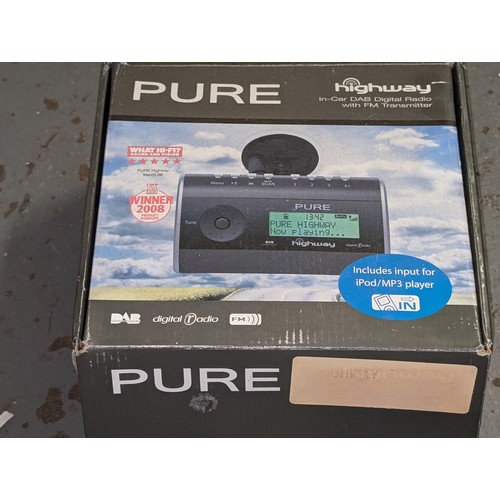 400 - Boxed and looks unused Pure Highway in car DAB digital radio - obviously untested and sold as seen