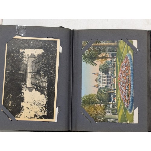 31 - Post card album with 84 x assorted collectable post cards