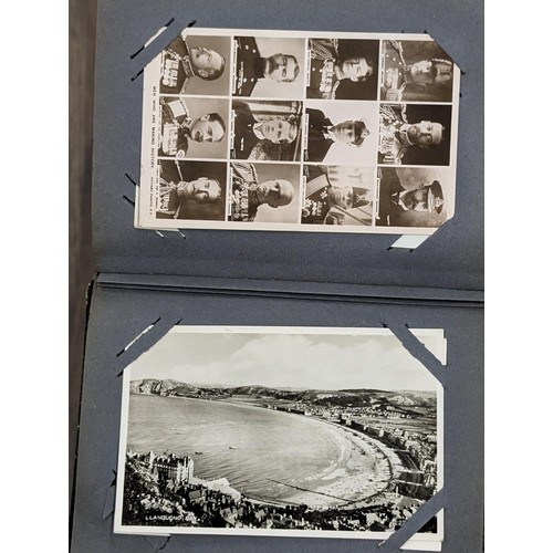 31 - Post card album with 84 x assorted collectable post cards