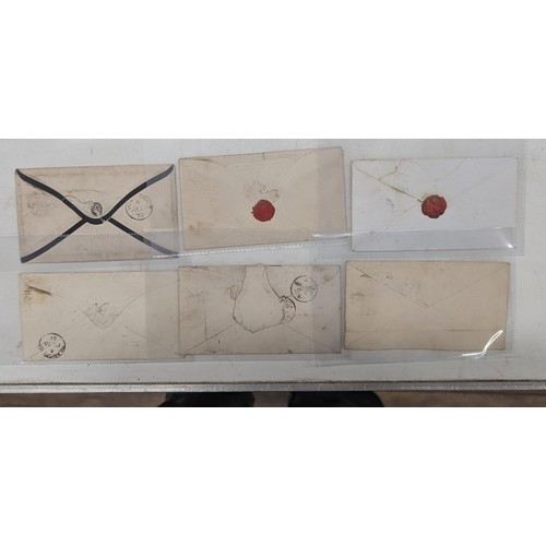 167 - 6 x 19th century spoon cancel penny red envelopes