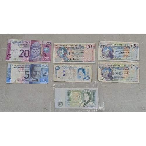 134A - Bundle of 7 x mixed Great Britain bank notes including looks uncirculated £1