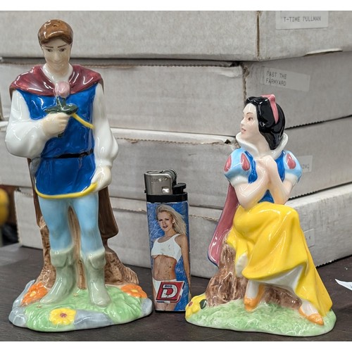 252 - Large December 2005 limited edition Disney Snow White and Prince Charming salt and peppers